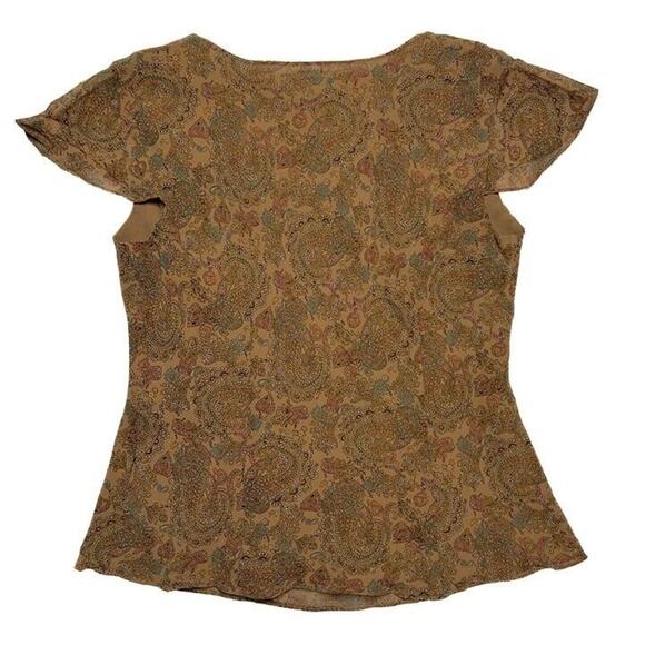 Charter Club Paisley Silk Blouse Pleated Multicolor Women's 8P Bohemian Retro - Picture 6 of 10